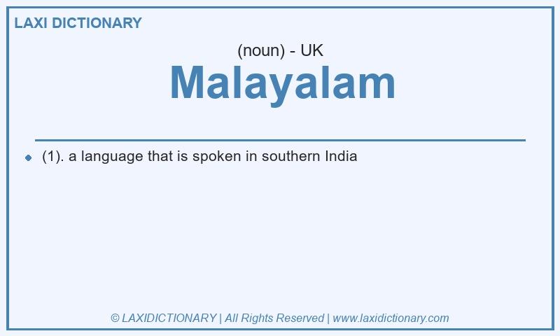 Definition Malayalam in British English