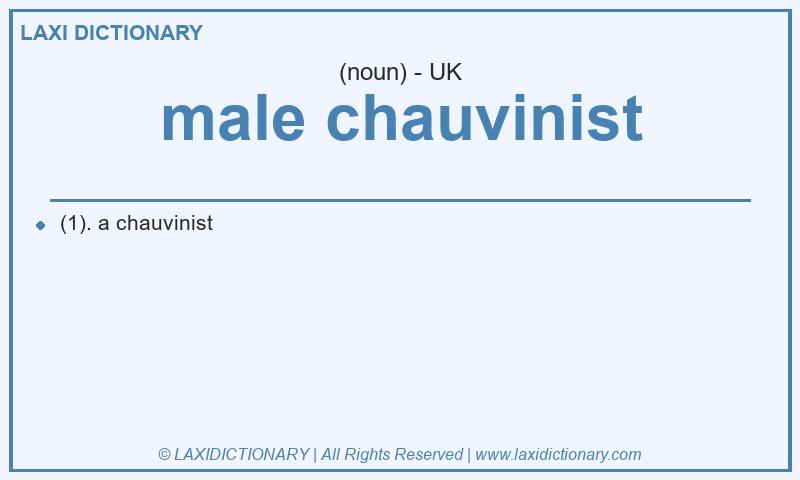Definition male chauvinist in British English
