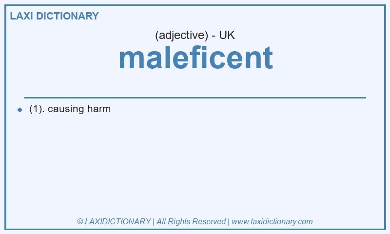 Definition maleficent in British English