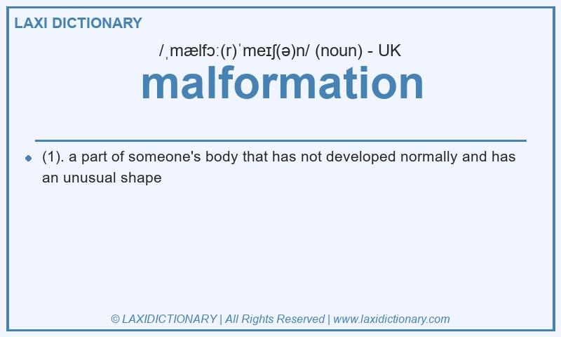 Definition malformation in British English