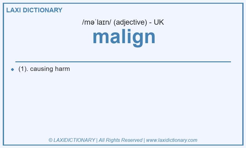 Definition malign in British English