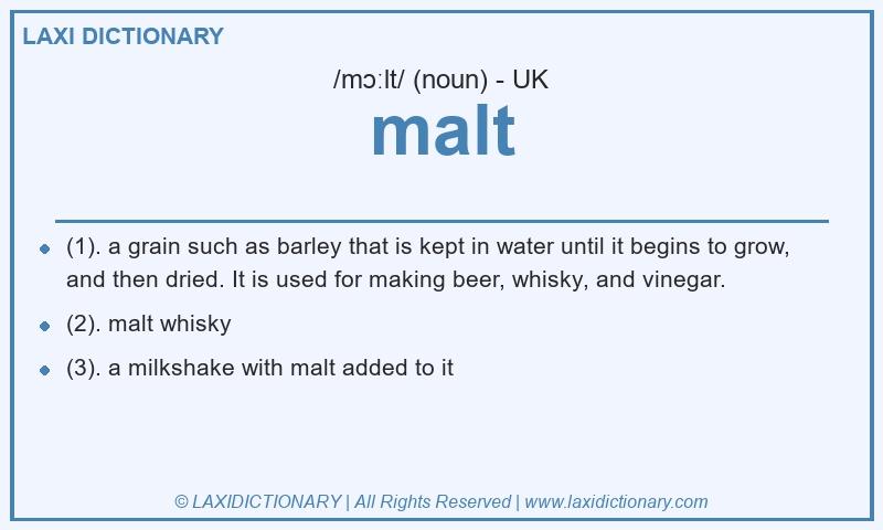 Definition malt in British English