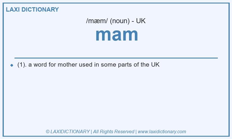 Definition mam in British English