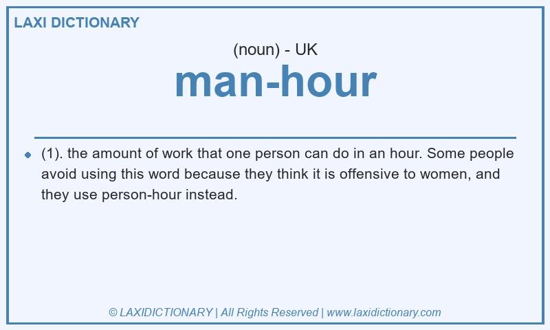 Definition man-hour in British English