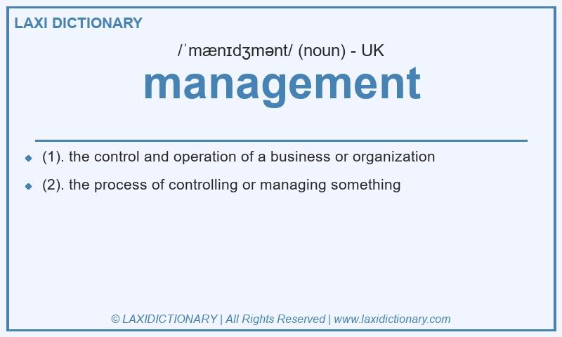 Definition management in British English