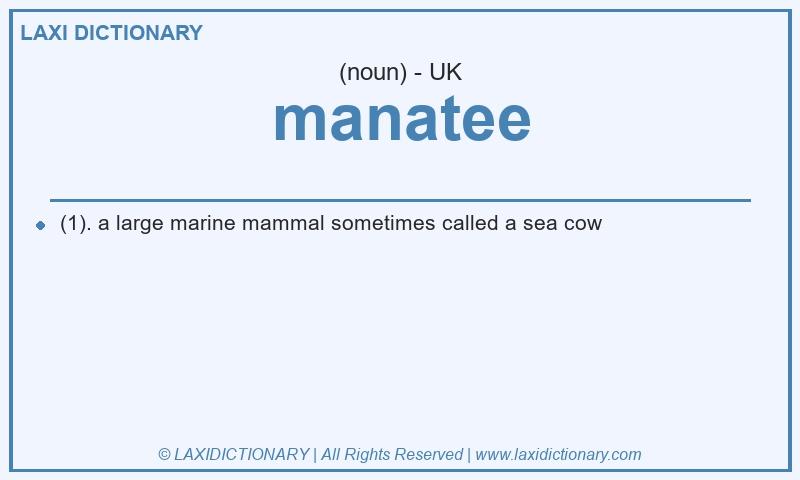 Definition manatee in British English
