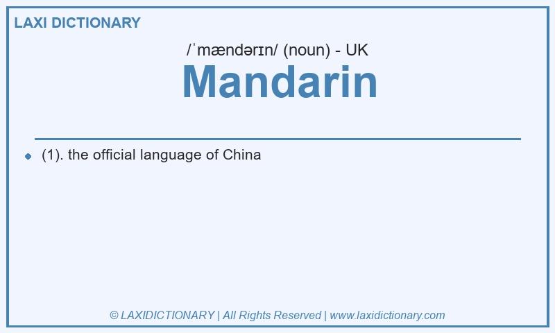 Definition Mandarin in British English