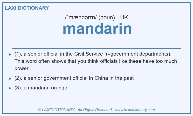 Definition mandarin in British English