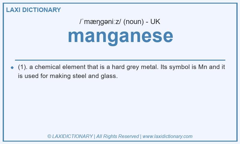 Definition manganese in British English