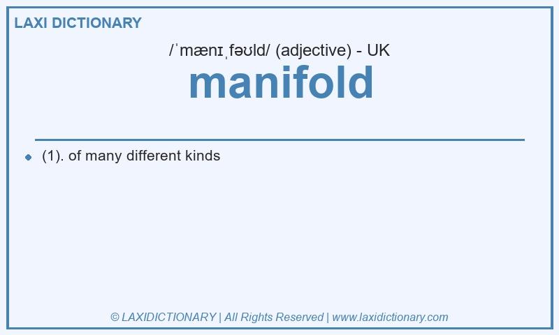 Definition manifold in British English