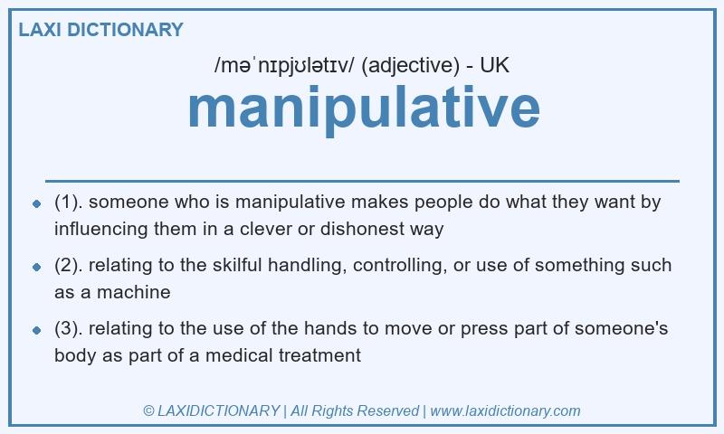 Definition manipulative in British English