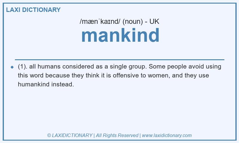 Definition mankind in British English