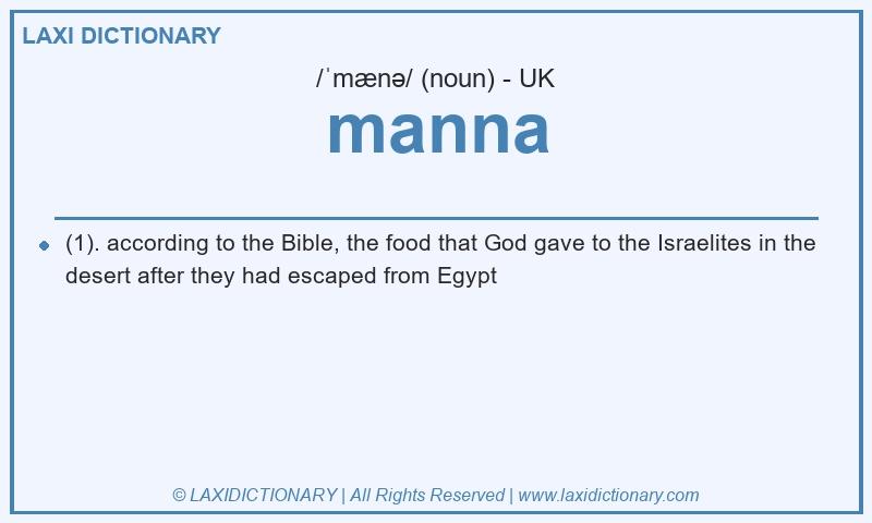 Definition manna in British English