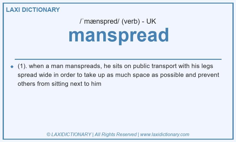 Definition manspread in British English