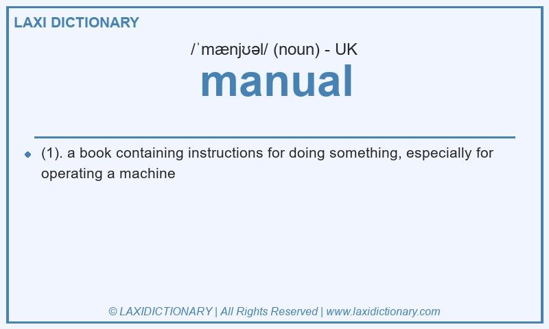 Definition manual in British English
