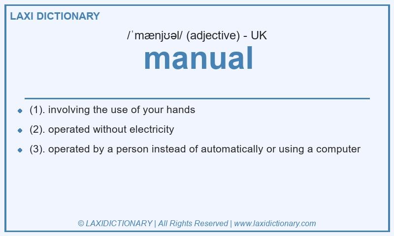 Definition manual in British English