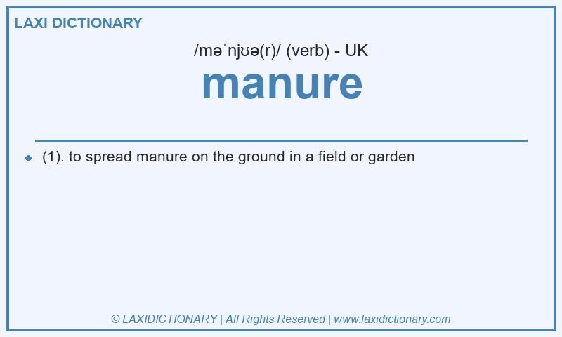 Definition manure in British English