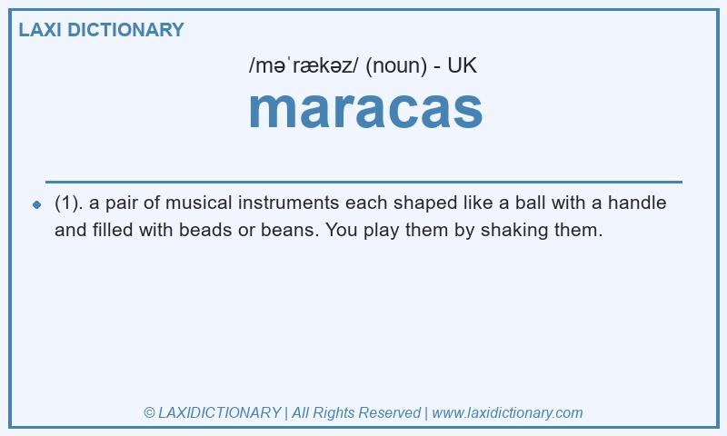 Definition maracas in British English
