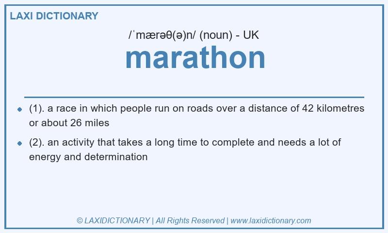 Definition marathon in British English