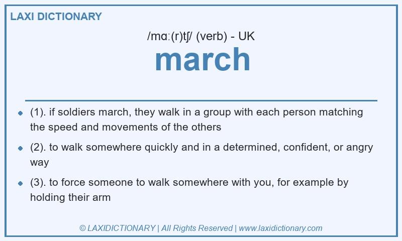 Definition march in British English