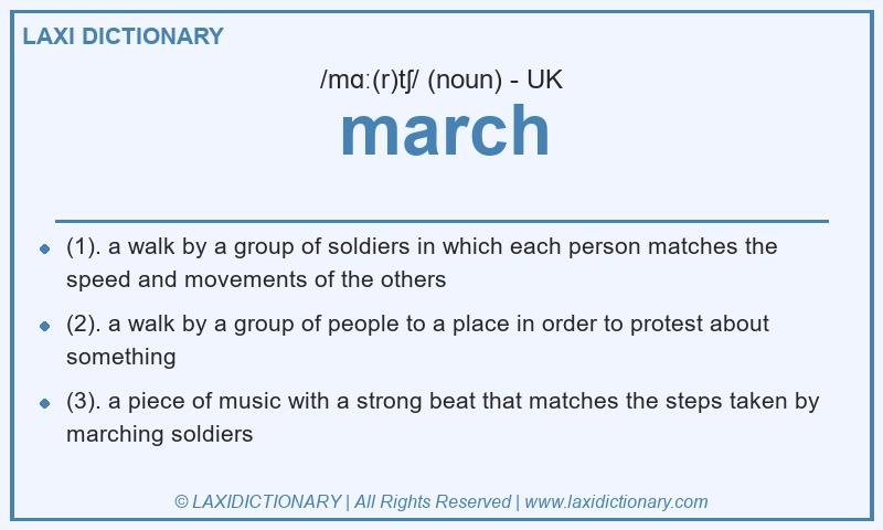 Definition march in British English