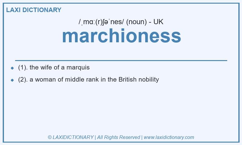Definition marchioness in British English
