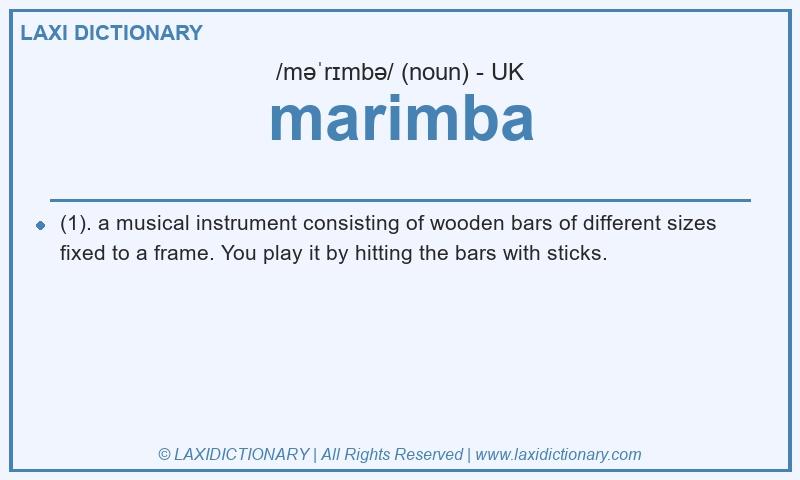 Definition marimba in British English