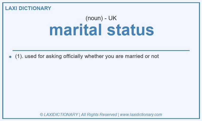 Definition marital status in British English