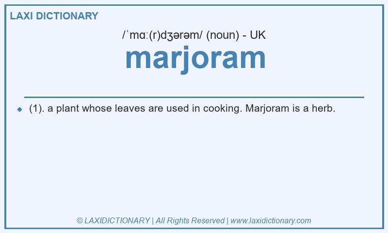 Definition marjoram in British English