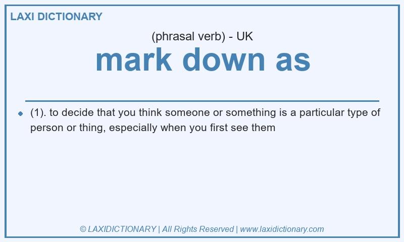 Definition mark down as in British English