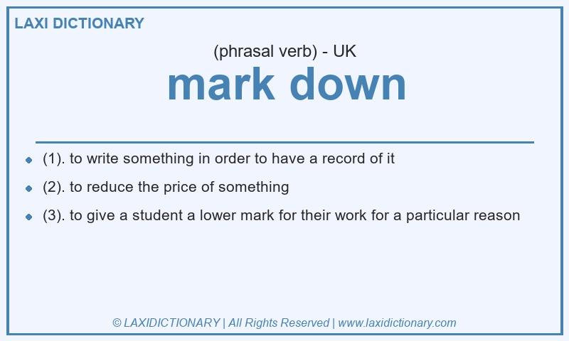 Definition mark down in British English