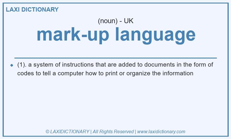 Definition mark-up language in British English