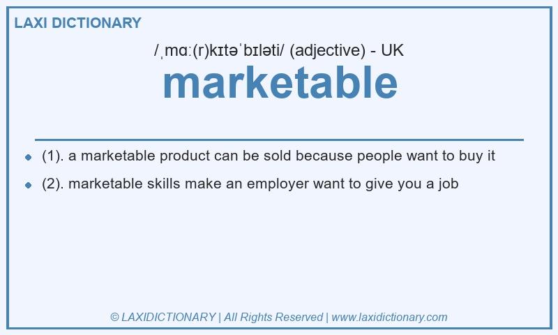 Definition marketable in British English