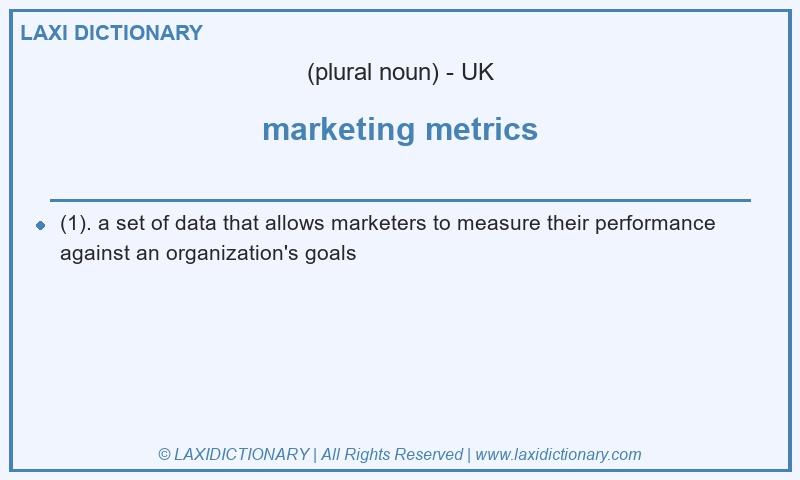 Definition marketing metrics in British English