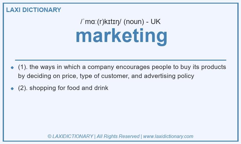 Definition marketing in British English