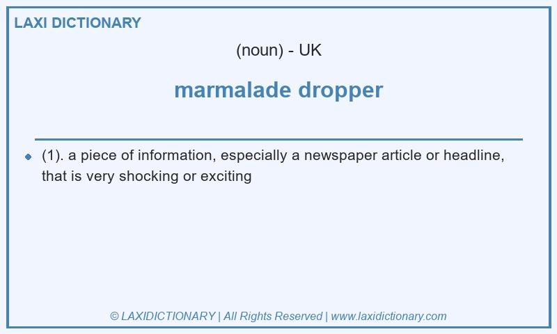 Definition marmalade dropper in British English