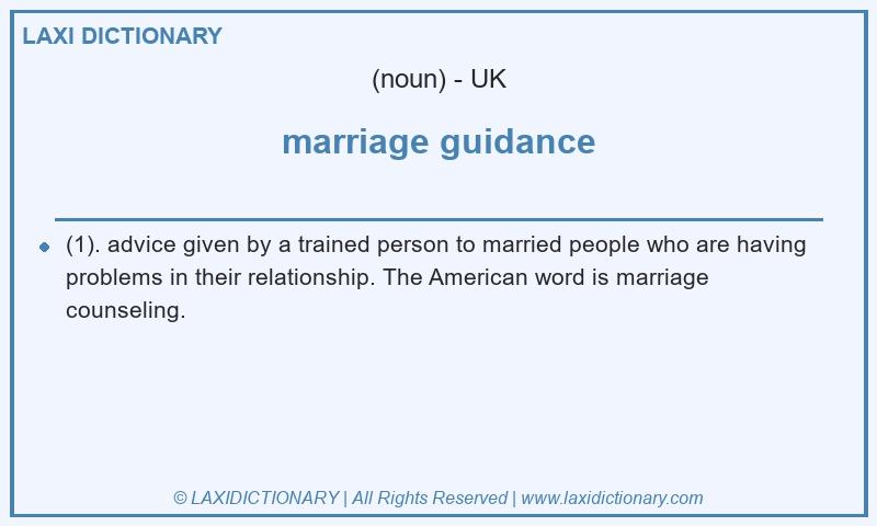 Definition marriage guidance in British English