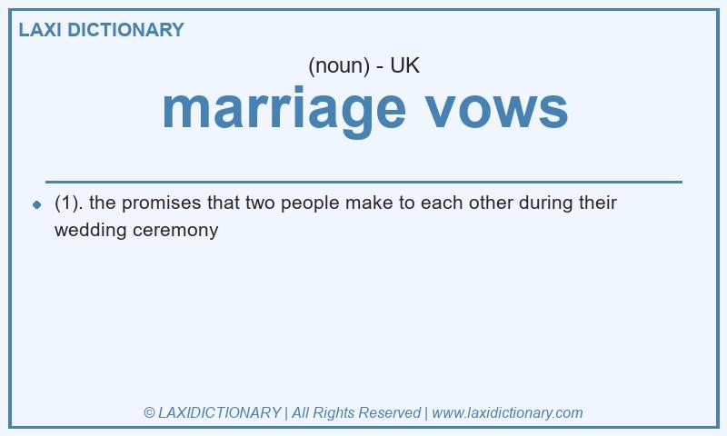 Definition marriage vows in British English