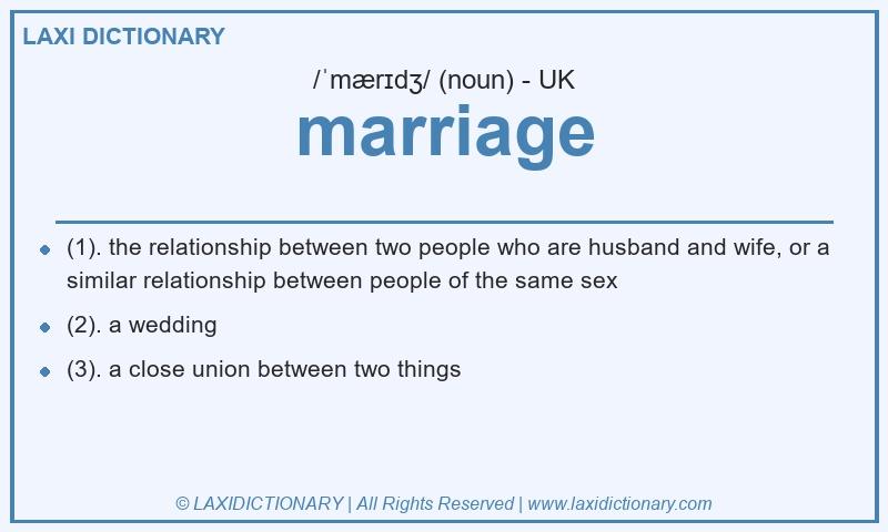 Definition marriage in British English