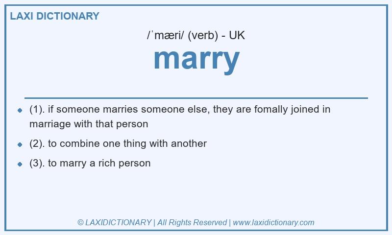 Definition marry in British English