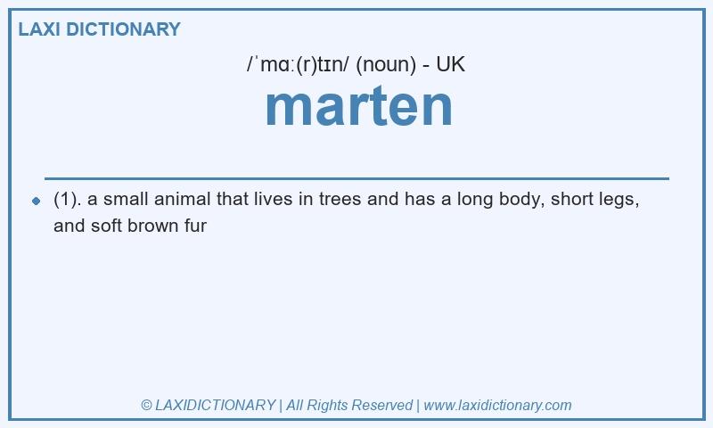 Definition marten in British English