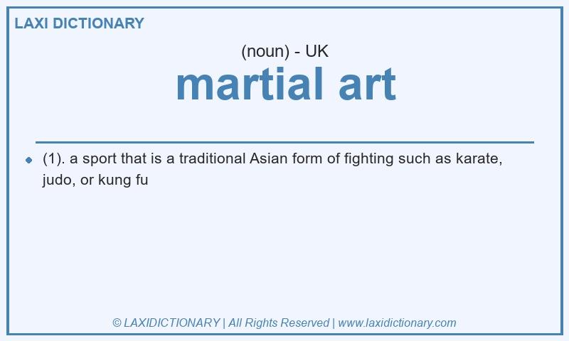 Definition martial art in British English