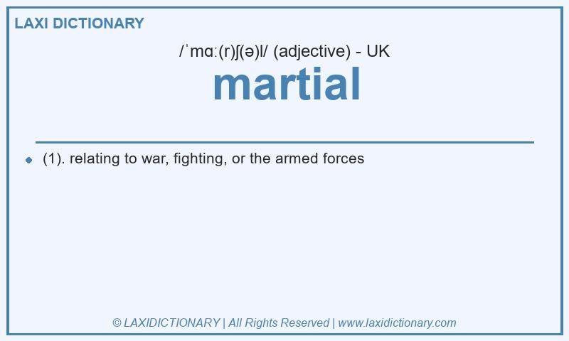 Definition martial in British English