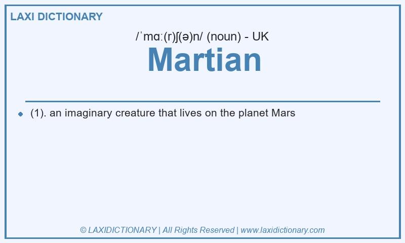 Definition Martian in British English