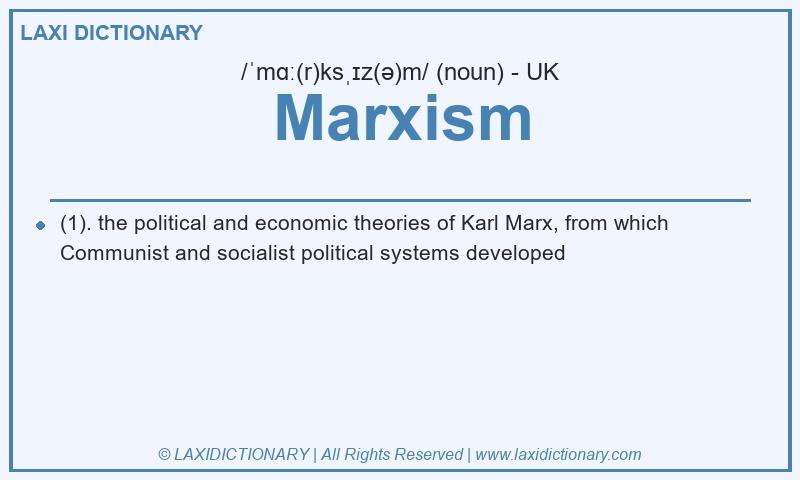 Definition Marxism in British English