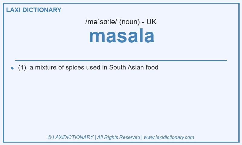 Definition masala in British English
