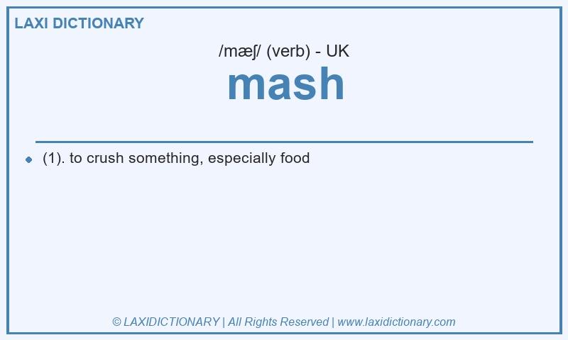 Definition mash in British English