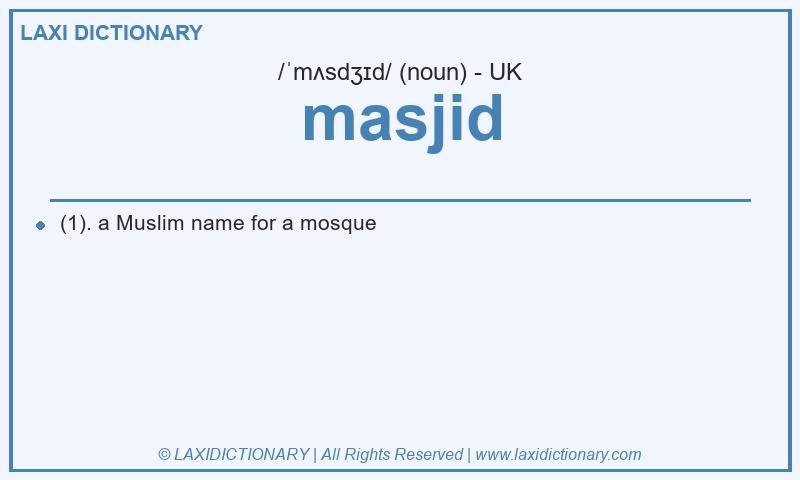 Definition masjid in British English