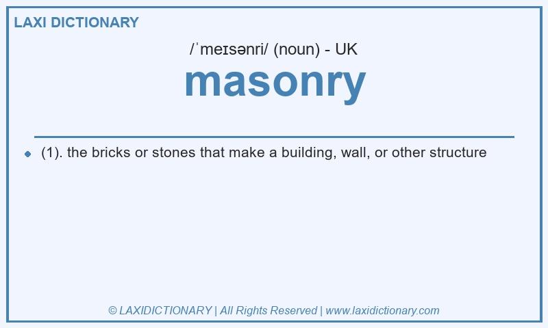 Definition masonry in British English