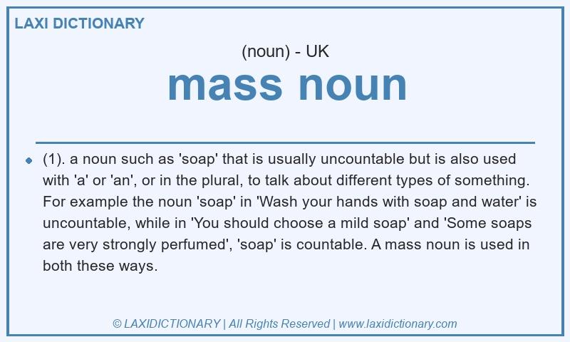 Definition mass noun in British English